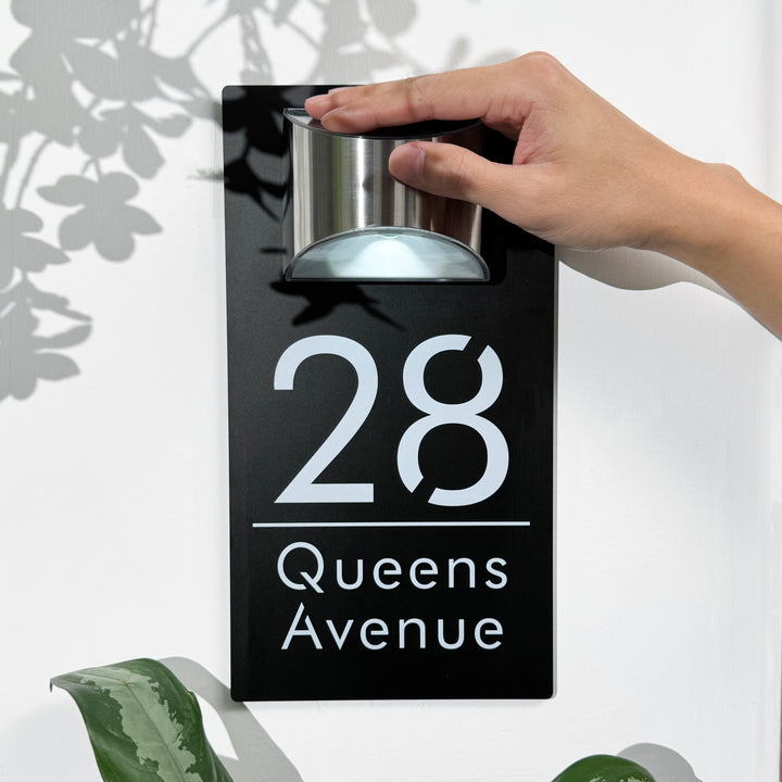 Personalized Solar Modern Door Plaque
