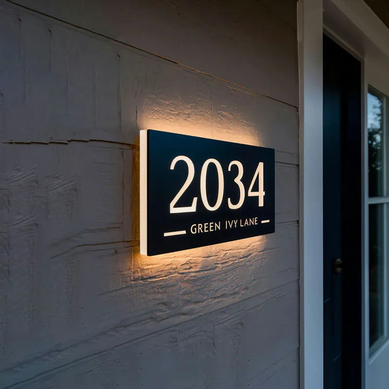 Personalized LED Metal House Sign