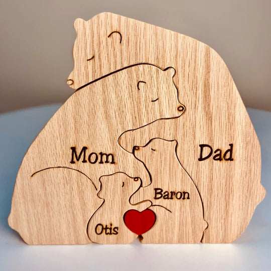 Personalized Wooden Bears Family Puzzle Gifts