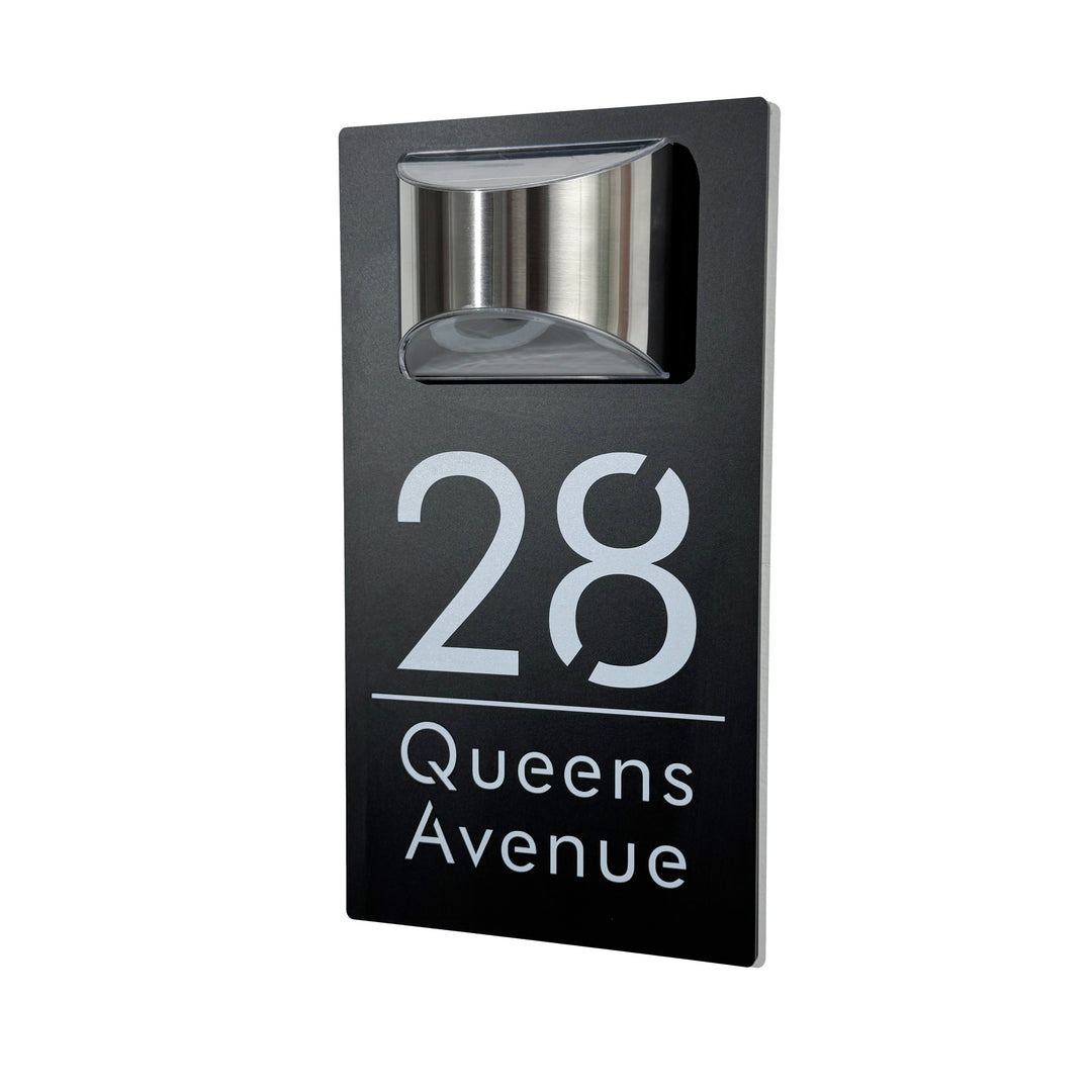 Personalized Solar Modern Door Plaque