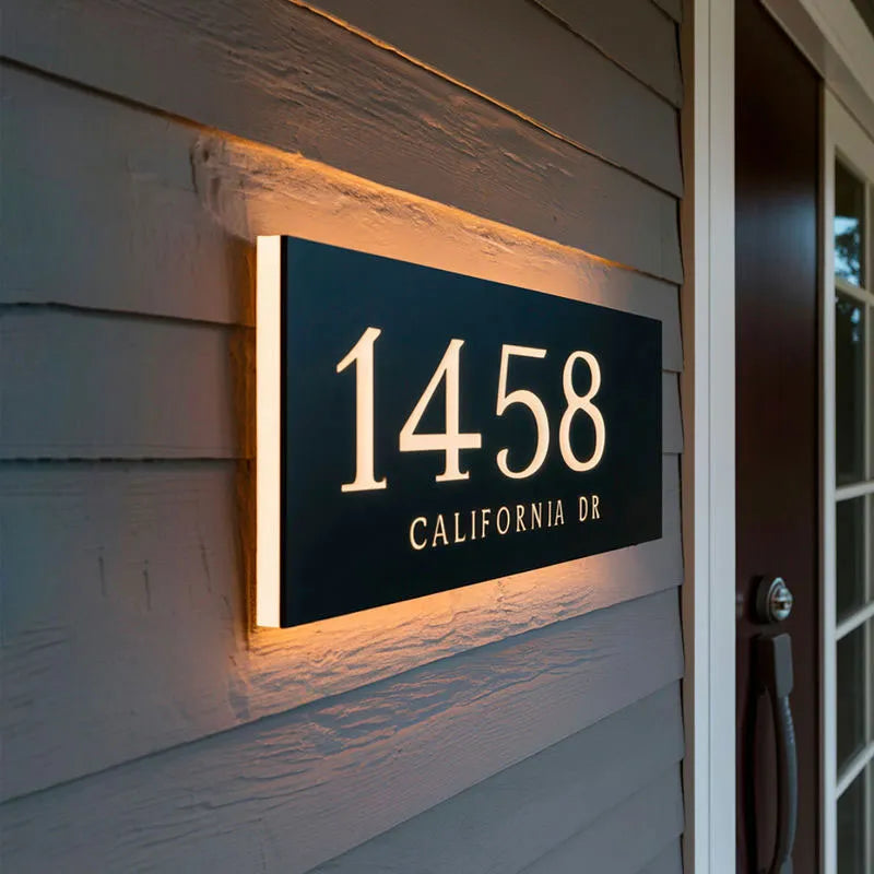 Personalized LED Metal House Sign – Regal Maison