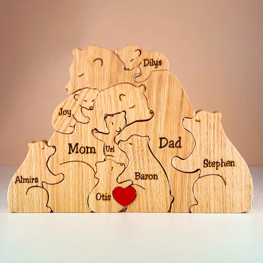 Personalized Wooden Bears Family Puzzle Gifts