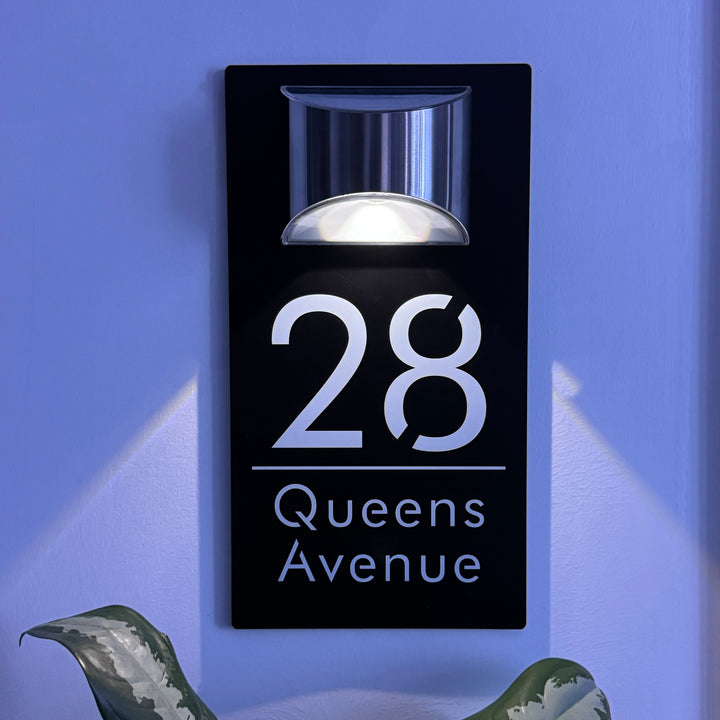 Personalized Solar Modern Door Plaque