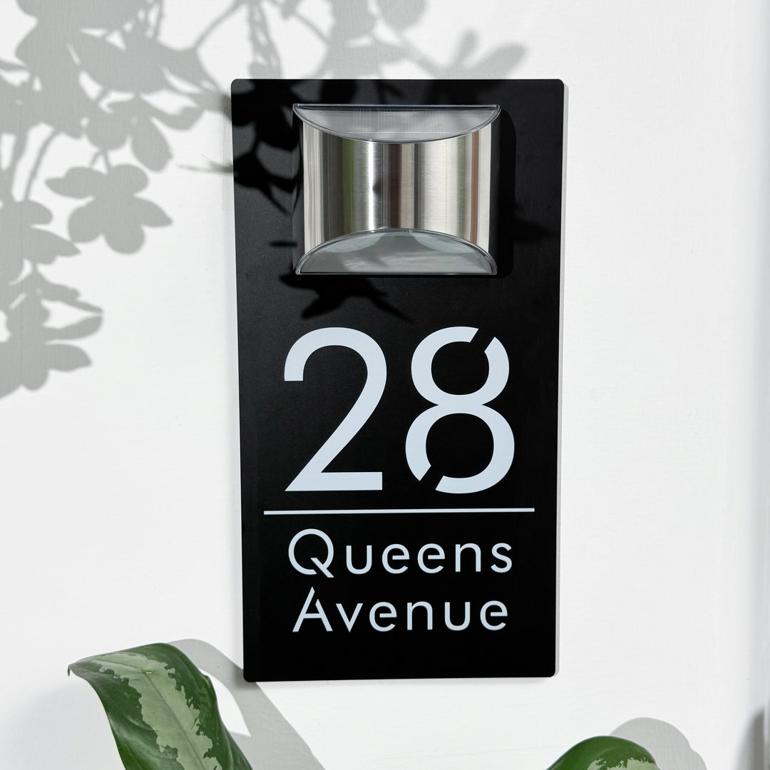 Personalized Solar Modern Door Plaque