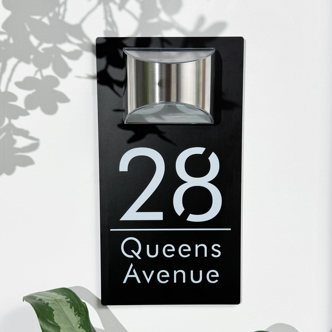 Personalized Solar Modern Door Plaque