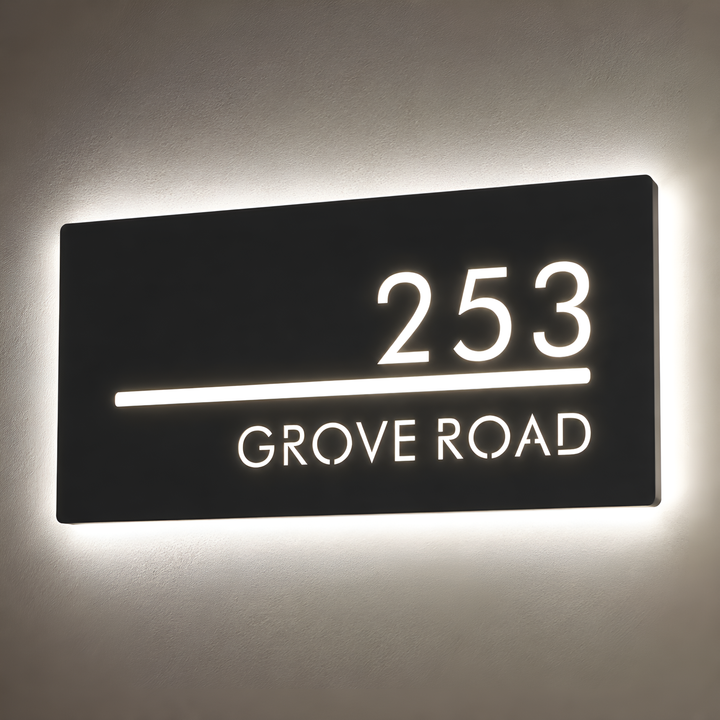 Custom LED House Number Plaque