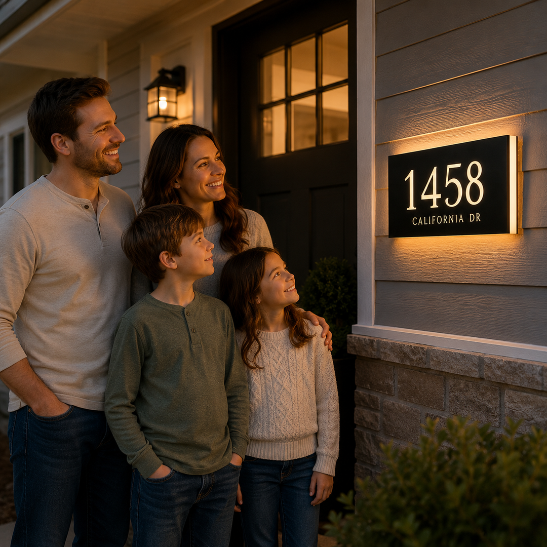 Personalized LED Metal House Sign