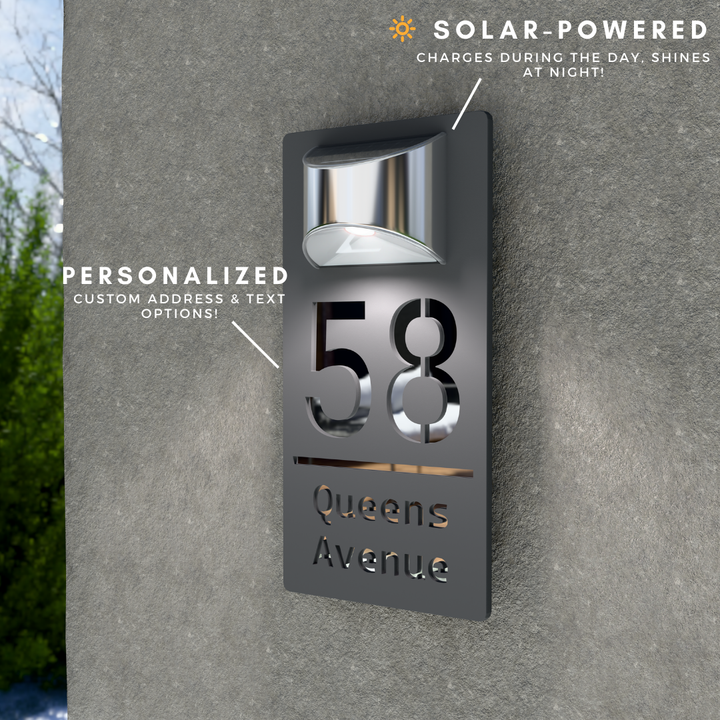 Personalized Solar Modern Door Plaque