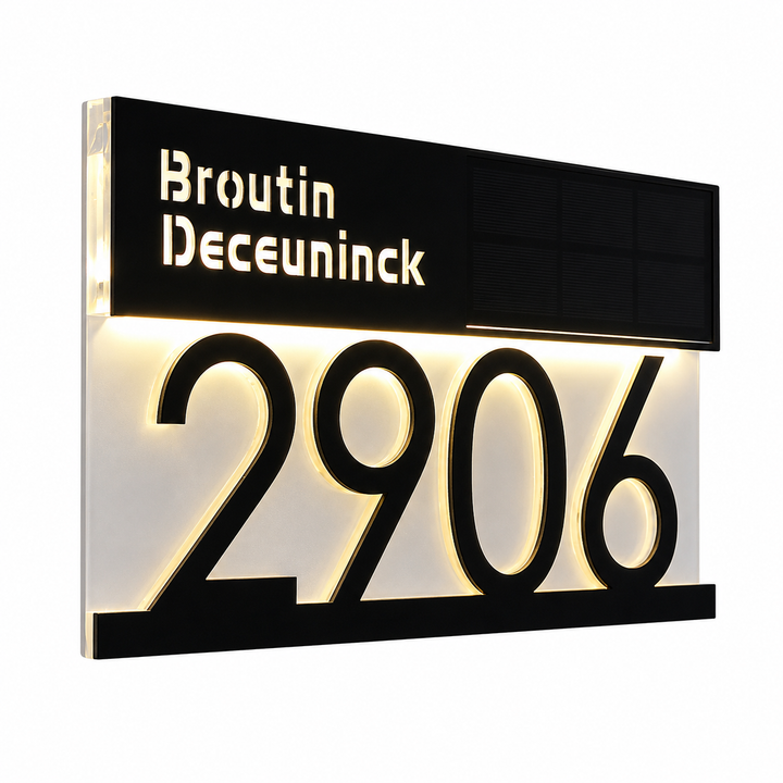 Personalized Solar House Number Sign