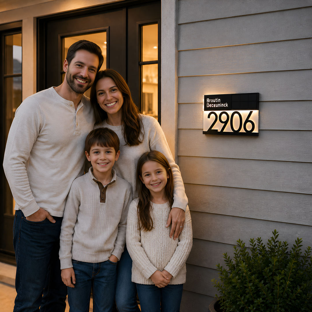 Personalized Solar House Number Sign