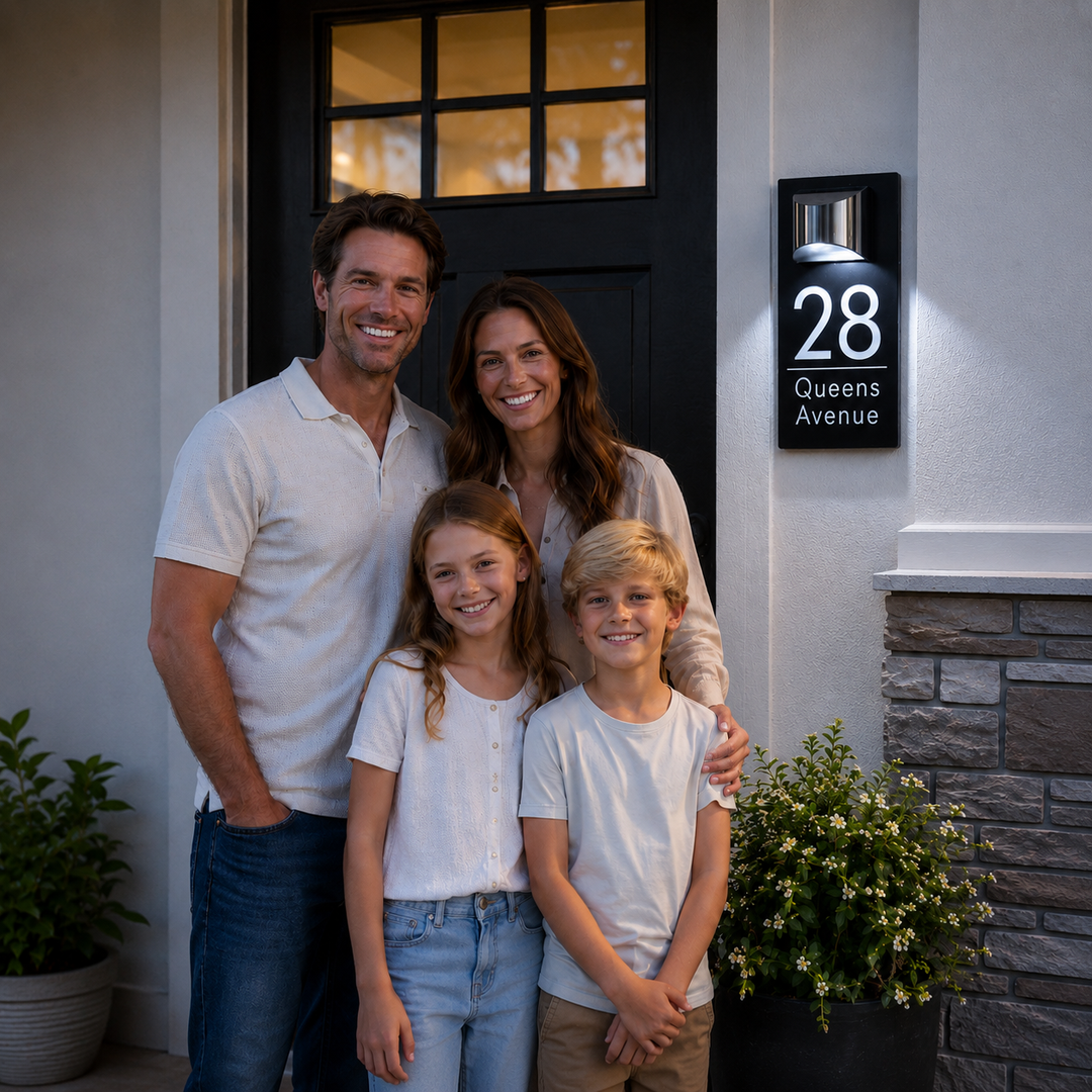 Personalized Solar Modern Door Plaque