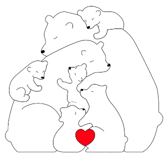 Personalized Wooden Bears Family Puzzle Gifts