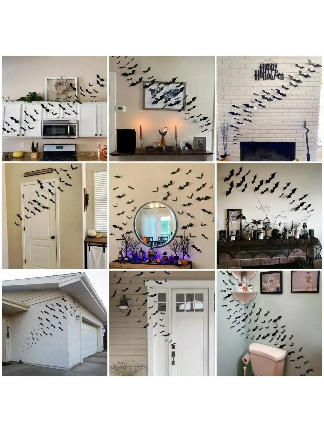 Spooky Black Bat Wall Decoration