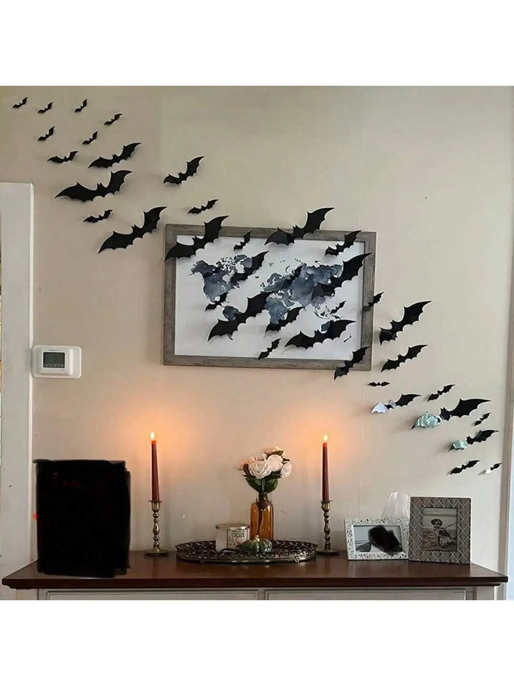 Spooky Black Bat Wall Decoration