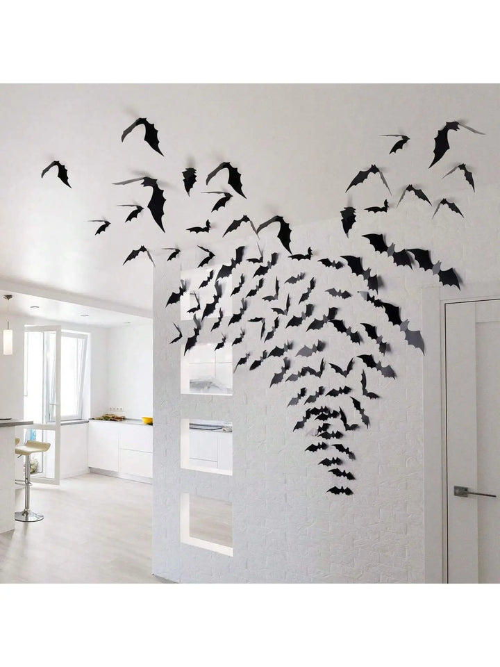 Spooky Black Bat Wall Decoration