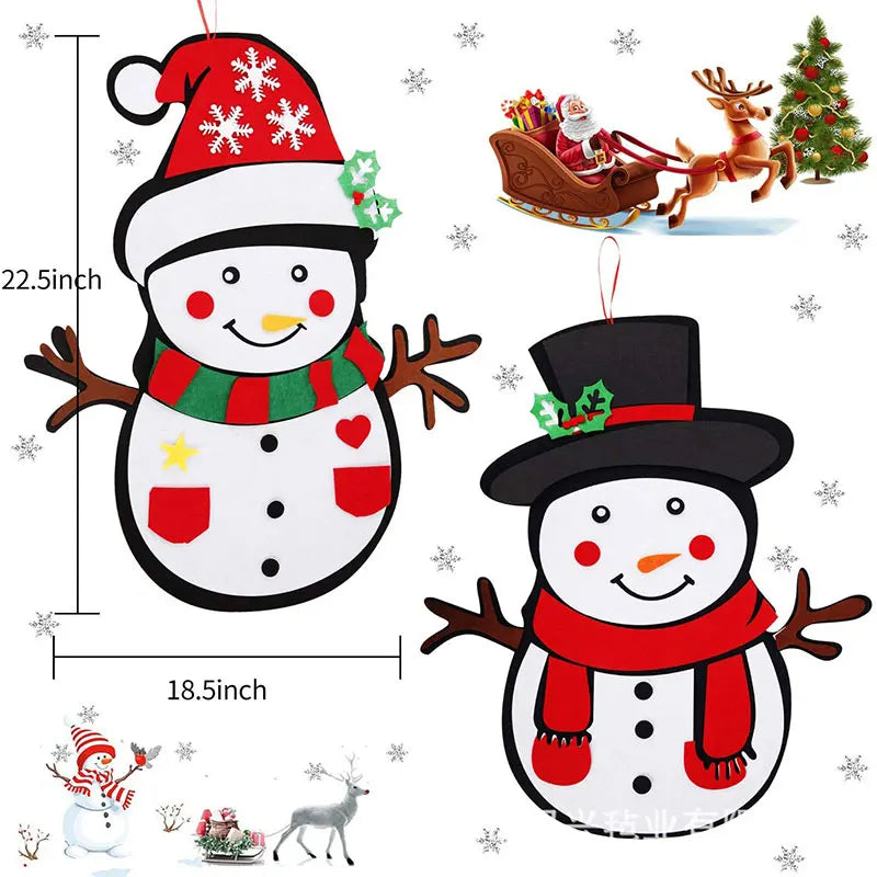 Montessori DIY Felt Snowman Decoration Set