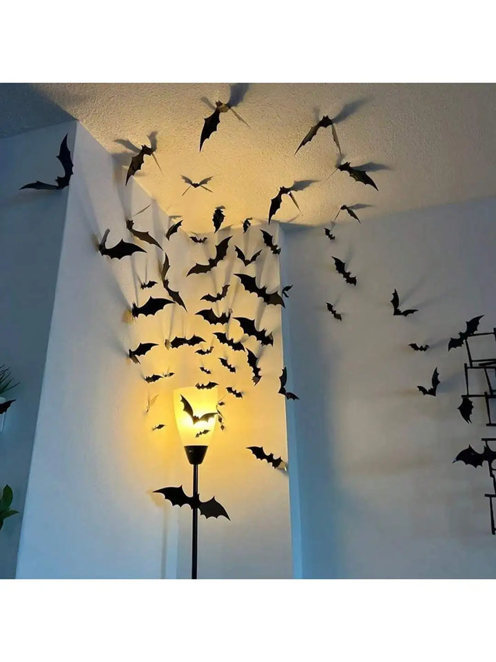 Spooky Black Bat Wall Decoration